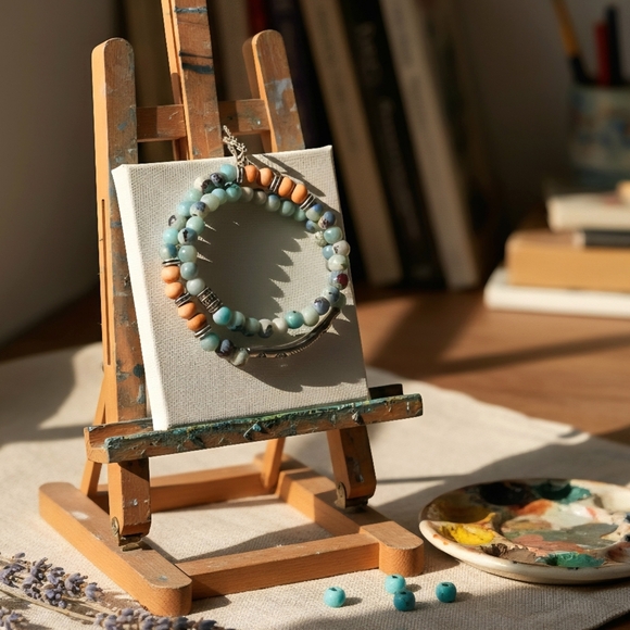 🆕️Boho Chic Double Loop Stretchy Fashion Bracelet - Handcrafted Earth Tones 🌾 - Picture 11 of 11